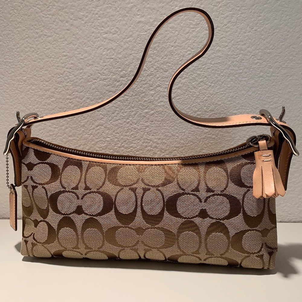 Coach Classic Monogram Mini Baguette Purse